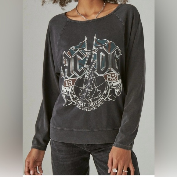 Lucky Brand Acdc Long Sleeve Graphic Crew Sz XXL - Picture 1 of 12